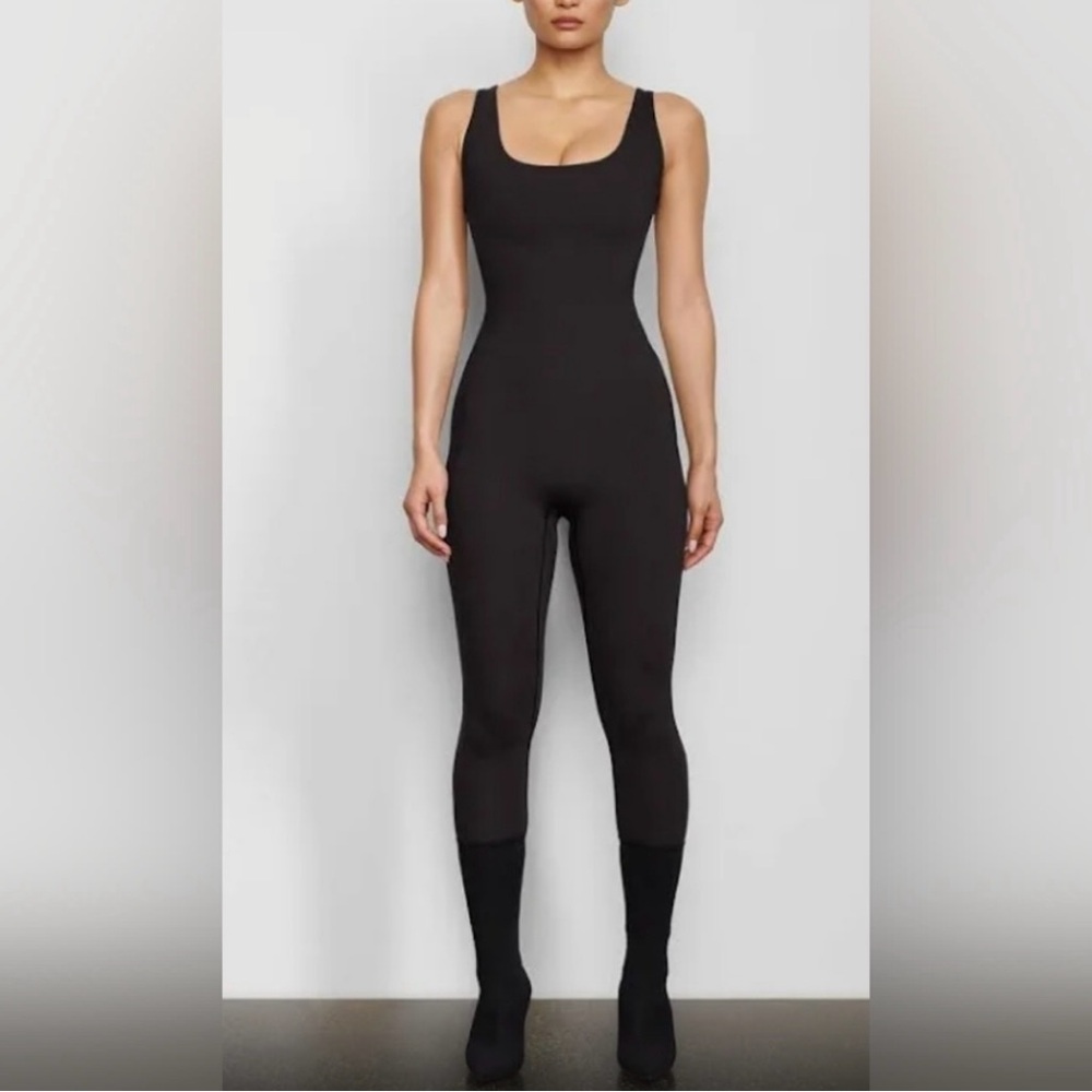Skims square neck shine catsuit NWT
